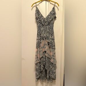 MISA Los Angeles Tiered Chiffon Floral Maxi Dress - Size M